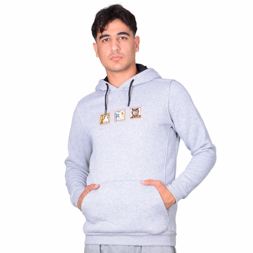 101 GRİ ÜÇ İPLİK KAPÜŞON. SWEAT M